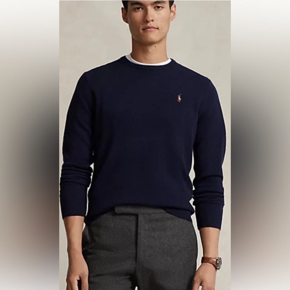 Polo Ralph Lauren Men’s Blue Sz 1XB Classic T Shirt Crew Neck Multicolored Logo